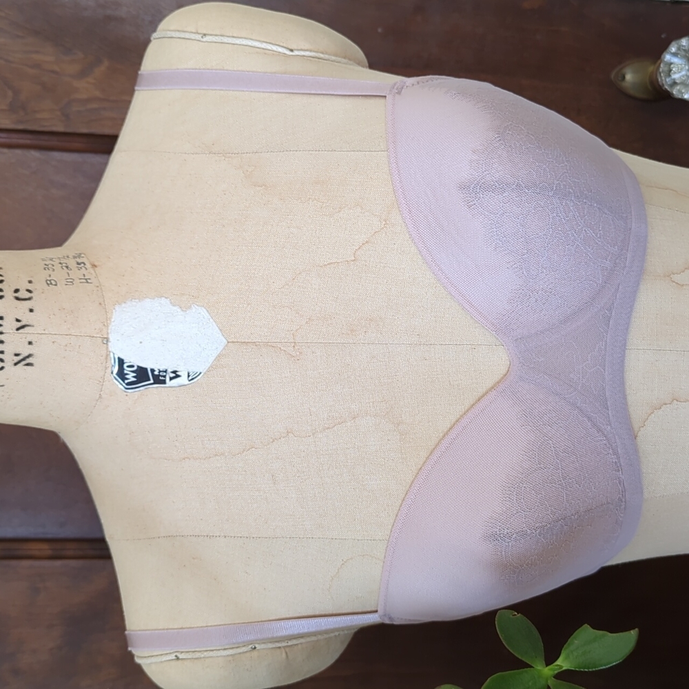 NWOT | ThirdLove | Eyelash Lace Demi Bra - 32C 1/2 - Atmosphere (light pink)